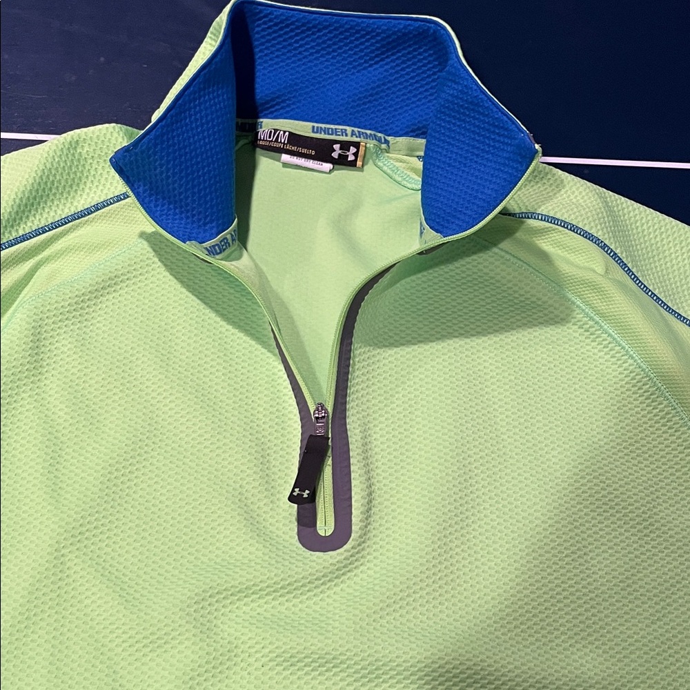 Under Armour Men's Lime and Blue Performance 1/4 Zip size M